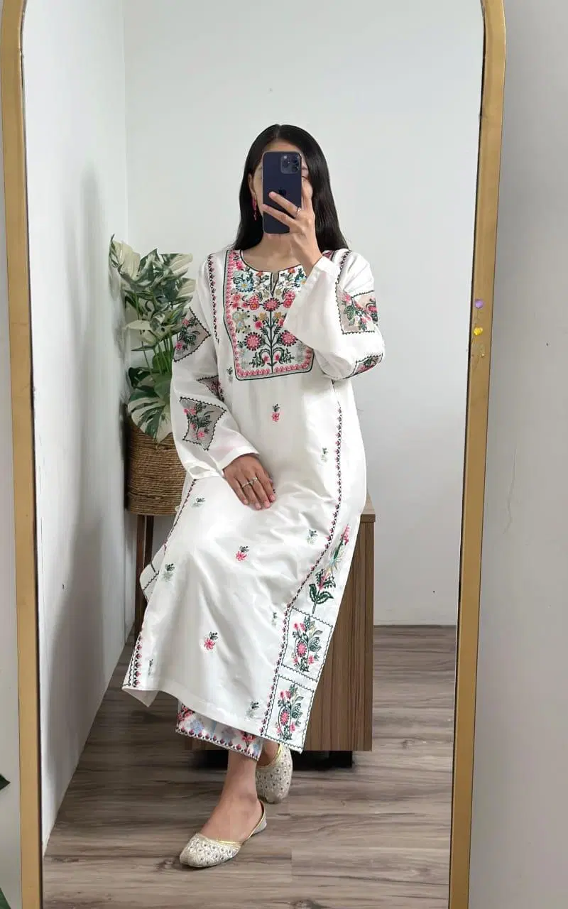Blossoming Grace Tunic Embroidered Design