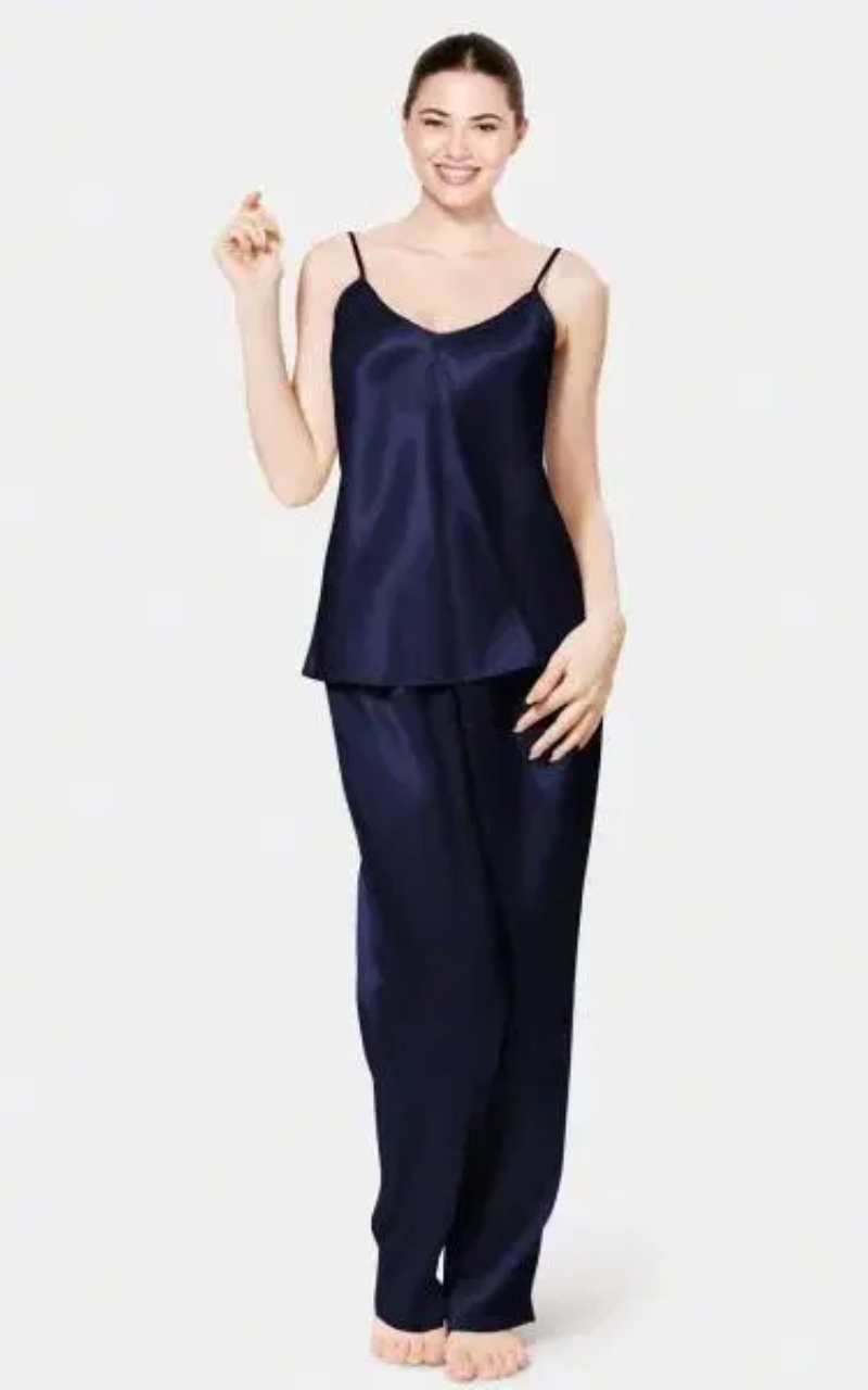 Midnight Sapphire Satin Lounge Comfortable Nightwear