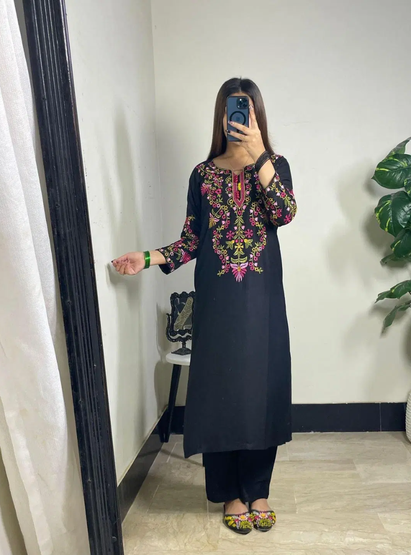 Noir Phulkari Black Charm -Embroidered