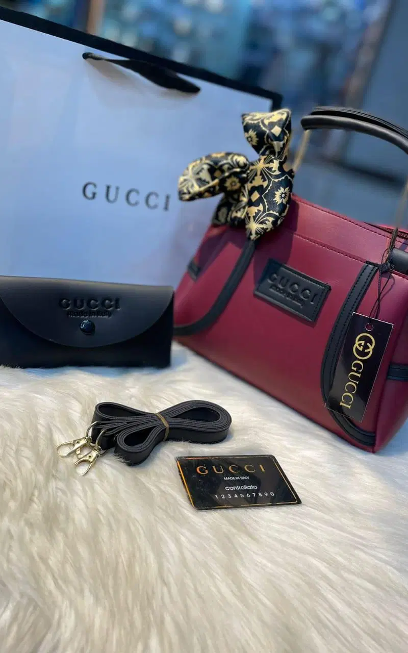 Gucci Ophidia Small Top Handle Bag - 2 Pcs Rexine Plain Design