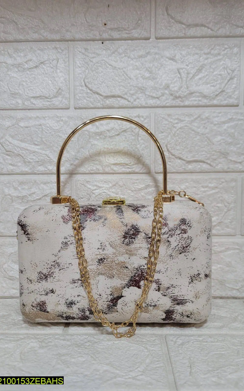 Velvet Wood Box Clutch