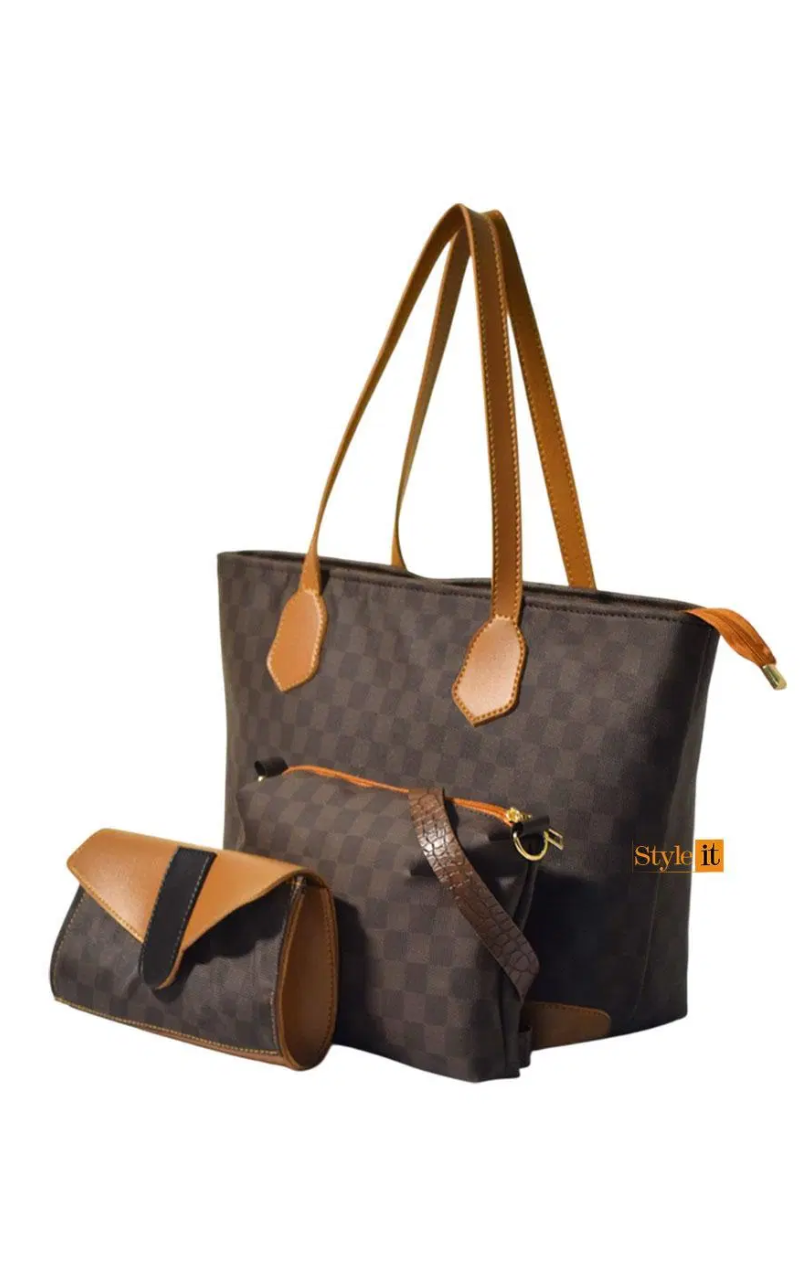 Chess Printed -PU Leather Shoulder Bag