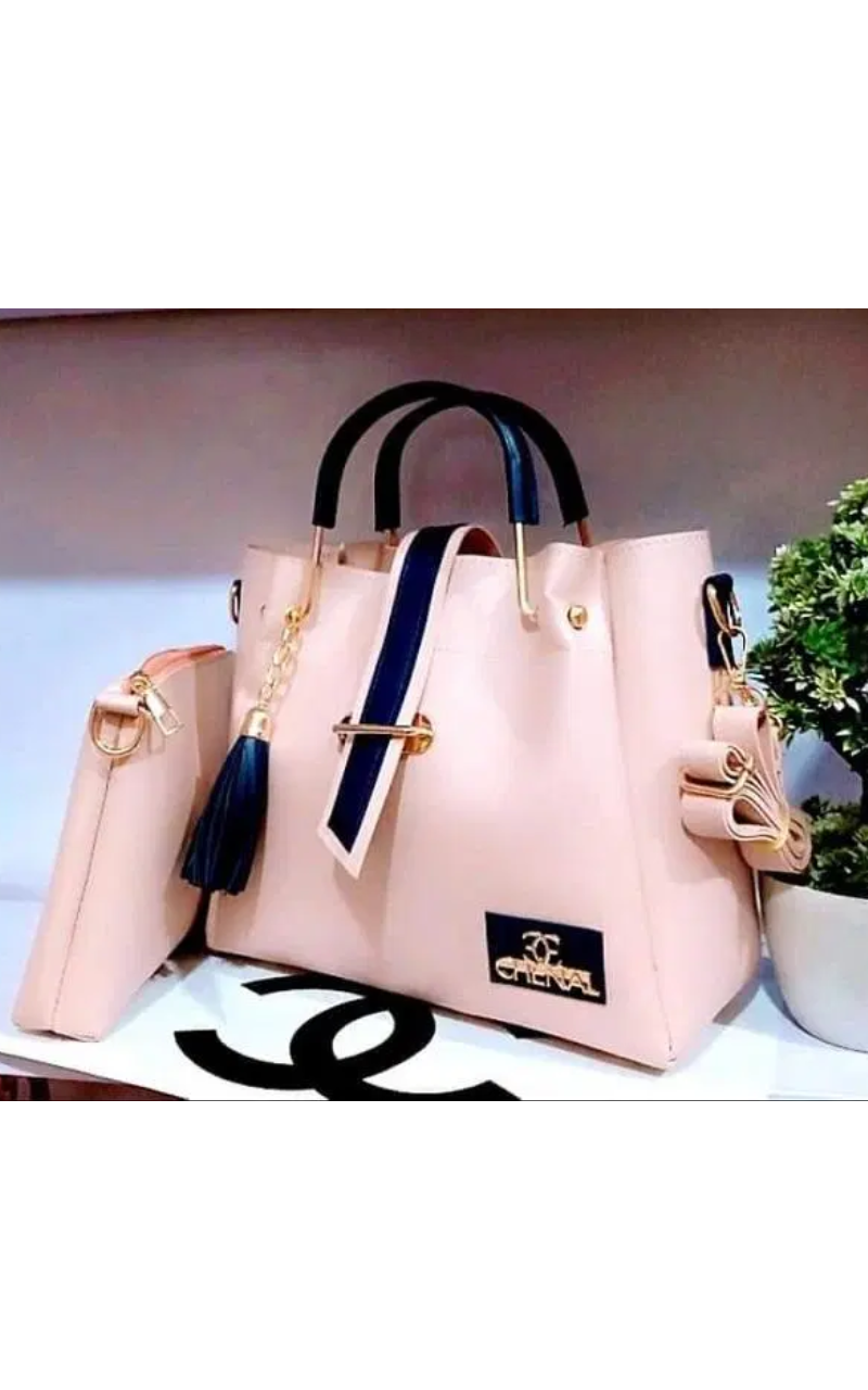 Girl's PU Leather Embellished Hand Bag Set