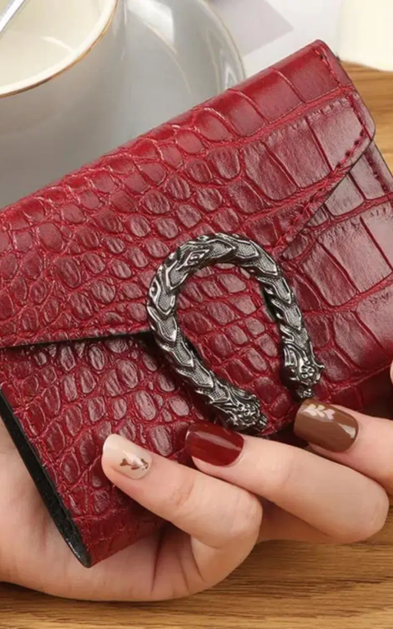 Women's Tri-Fold Clutch -Snake Textured Design & Pocket Friendly