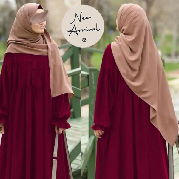 Buttoned Collar Stylish Georgette Full Abaya With Stoller for Women