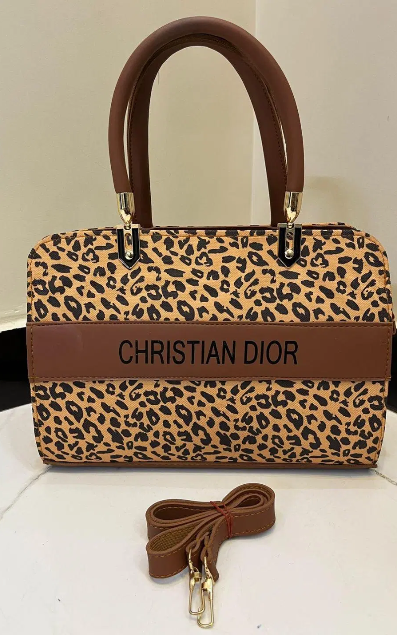 Christian Dior Leopard Print Medium Satchel -Bag