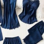 Luxurious Thailand Blue Jersey Nightwear Set - 5 Pcs