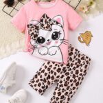 2 Pcs Girl's Stitched Cotton Jersey Printed Night Suit