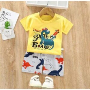 Stylish Boy's Cotton Jersey Shirt And Shorts Set