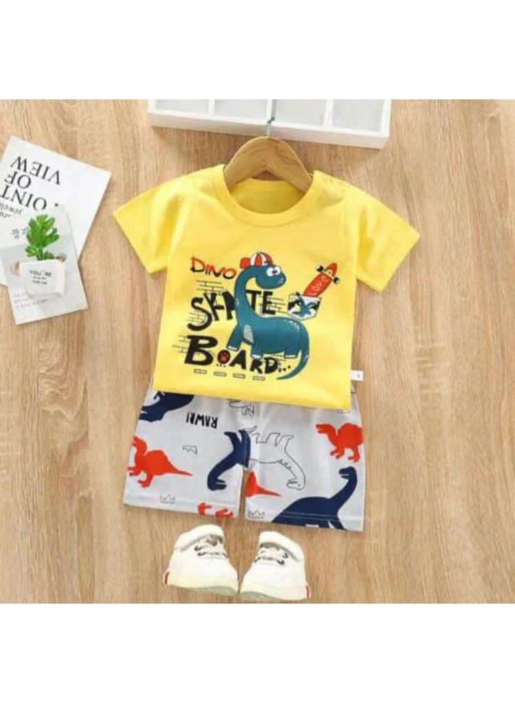 Stylish Boy's Cotton Jersey Shirt And Shorts Set
